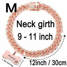 1pc Customized Luxury Rhinestone Dog Cuban Link Collar, 1.3cm Wide Hiphop Pet Necklace, Suitable For Small/Medium/Large Dogs, Pet Accessories & Gift, Can Engrave Pet Name, Phone Number, Anti-Lost Ornamental,Engraved Stylish,Fashion,Colorful,Vintage,Cute,Contracted,Cuties Custom,Unique,Customized,Personalized Pet For Anniversaries,For Birthdays,Pet Supplies,2025 Halloween Accessories,Fall Décor