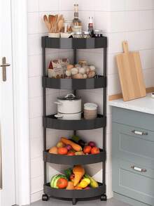 Estante de almacenamiento vertical de 5 niveles ideal para baño cocina u oficina, organizador de múltiples repisas para optimizar espacio en habitaciones y zonas de trabajo, materiales robustos y seguros, plataforma estable, recomendado para hogares con alta demanda organizativa, simple de montar y fácil de limpiar.