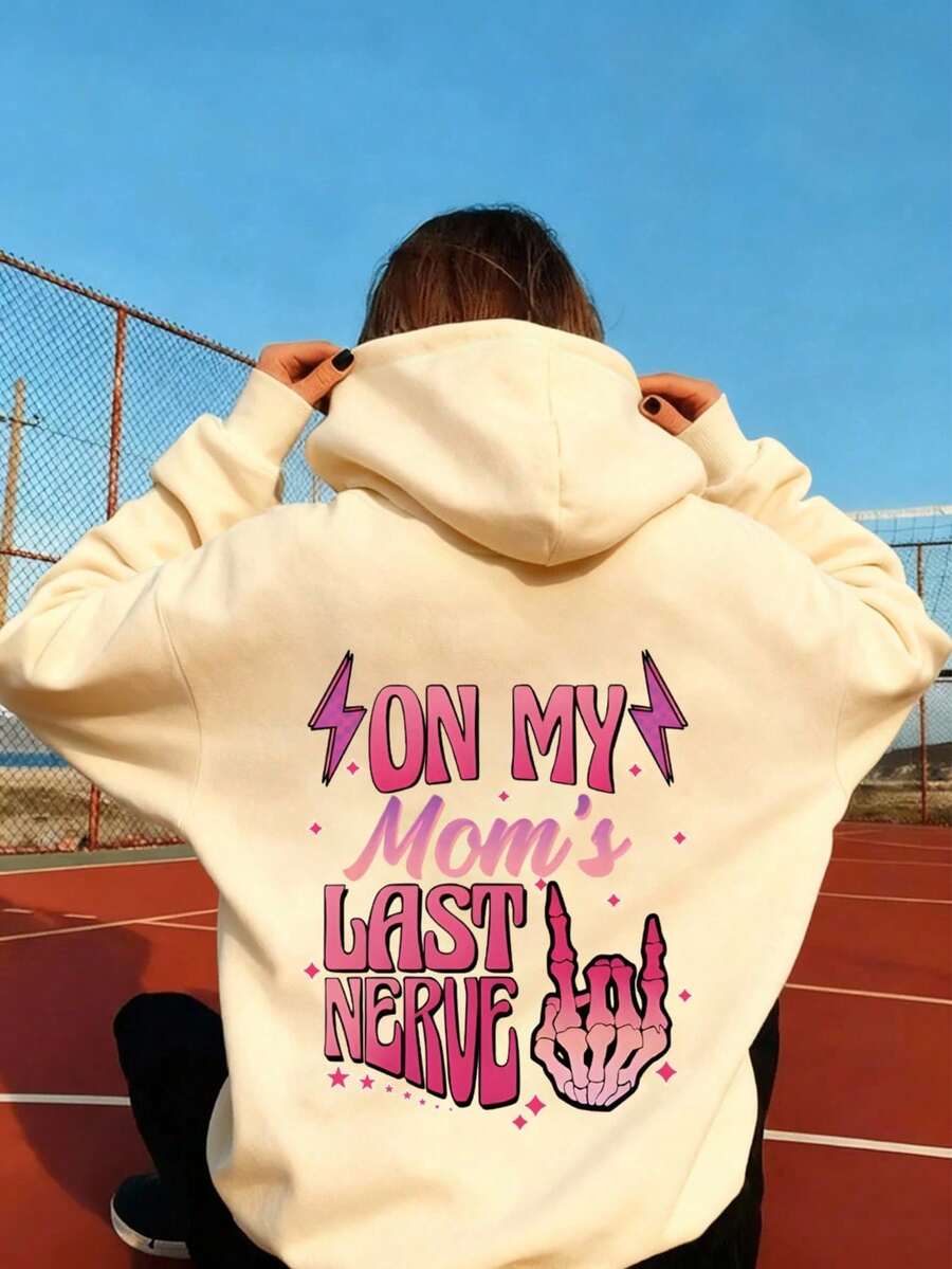 Teen Girl Simple Letters Pink Print Sweatshirt Casual Long Sleeve Solid Tops, Spring And Fall Sweatshirts Cute Loose Fit Pullover, Suitable For School, Vacation, Shopping And Party Outfits, Halloween, Halloween Party
