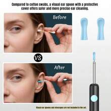 Ear Wax Removal Replacement Tips For Ear Camera 50Pcs Soft Silicone Ear Spoon Accessories For Visual Otoscope Kit  And Comfortable Ear Cleaning Tools For Adults And Teens Wet/Dry Ear Care - 如圖 - 查看 6