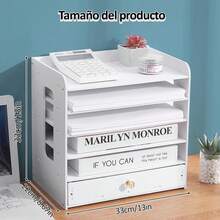 Yolispa Organizador de Escritorio, con Cajones 5 Niveles Oficina Accesorios para Con Clasificación de Papel Organizador Escritorio para Hogar y Escuela - 1 - Ver 2