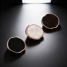 10 Pieces Of High-End Socialite Style Metal Buttons With Four Colors On The Face - Asymmetrical Shaped Apple Buttons In Various Sizes To Choose From, Clothing Sewing Accessories Suitable For Suits, Jackets, Sweaters, And Cardigans, Clothing Decoration - Multicolor - View 3