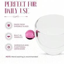 DDouble Wall Glass Coffee Mugs With Colored Handle Set Of 2 8.5-Oz Wide Mouth Glass Mugs For Office Bar Party Or Gift 3.54 X 3.35 Insulated Latte Cups Pink - 粉色 - 查看 6