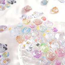 1张卡通蝴蝶结动物彩虹渐变3D立体浮雕贴纸，可爱文具，DIY剪贴簿，日记装饰贴纸，美术用品，学习用品