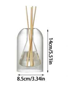 1pc Minimalist Glass Aromatherapy Diffuser Bottle, 130/200ml Fragrance Diffuser Bottle With Rattan Sticks, Transparent Glass Essential Oil Bottle For Home Decor - Multicolor - View 9