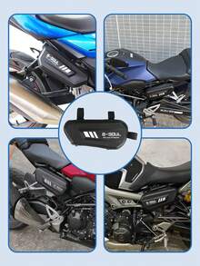 2升防水硬壳摩托车鞍包 – EVA和碳纤维风格自行车储物箱，配有可调节肩带、双拉链、内部网袋，通用型，适用于摩托车、电动自行车和公路自行车