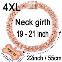 1pc Customized Luxury Rhinestone Dog Cuban Link Collar, 1.3cm Wide Hiphop Pet Necklace, Suitable For Small/Medium/Large Dogs, Pet Accessories & Gift, Can Engrave Pet Name, Phone Number, Anti-Lost Ornamental,Engraved Stylish,Fashion,Colorful,Vintage,Cute,Contracted,Cuties Custom,Unique,Customized,Personalized Pet For Anniversaries,For Birthdays,Pet Supplies,2025 Halloween Accessories,Fall Décor