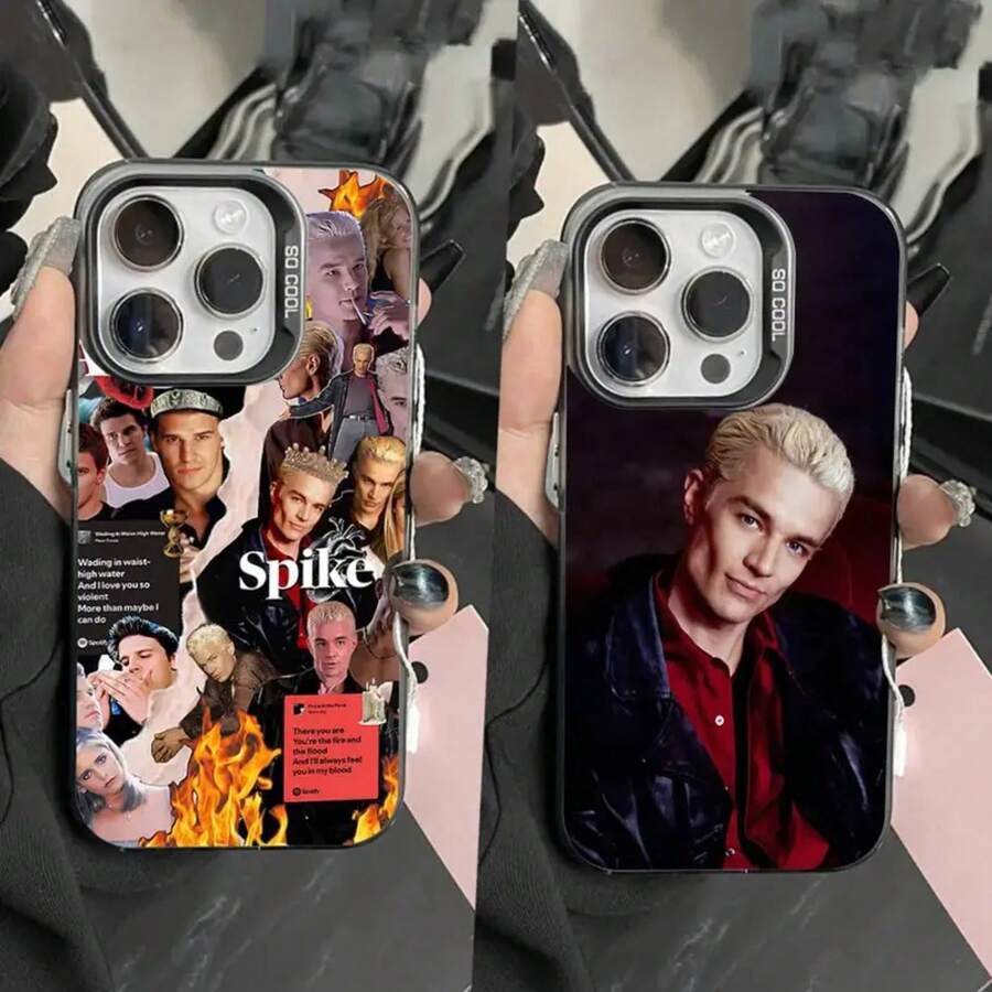 James Master Spike Buffy Funda de Teléfono 17,16,15,14,13,12,11,Pro,Max,Plus, Antigolpes Negra Mate Dura - Z4 - Ver 1