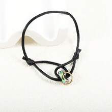 1pc Elegant Stainless Steel Triple Rings Crossing Bracelet, Colorful Triple Rings Lucky Charm Bracelet, Suitable For Daily Wear And Holiday Gifts