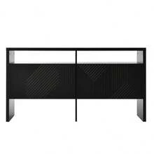 Chest Of Drawers / Sideboard / Cabinet With 2 Open Compartments And 4 Doors, White, Dimensions: 140 X 75 X 35 (H X D)