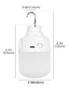 4pcs/2pcs/1pc Multi-Function LED Bulb Camping Light, Super Bright USB Rechargeable Tent Lamp, Suitable For Camping Gear, Emergency Use And Yard Decoration - Cold White - View 6