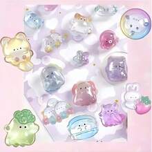 1张3D水晶浮雕贴纸 - 鲜艳的动物和花卉图案，自粘亚克力装饰贴纸，适用于手机、笔记本电脑、水瓶 - 色彩丰富、光泽亮丽、不对称形状，可爱贴纸，手机壳装饰，手账DIY贴纸