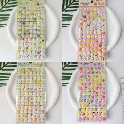 New 3D Hamburger, Nose Clip, Cartoon Food, Fruit Stickers, Educational DIY Craft, Reward Stickers, Mobile Phone Decoration