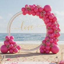 117 Pieces (1 Set) Of Rose Red Party Decoration Balloons Of Different Sizes, Balloon Garland Arch Set, Unique Exploding Star Shaped Balloons, DIY Balloon Tree, Balloon Arch, Birthday, Wedding, Valentine's Day, Holiday Party Decoration, Christmas And New Year Decoration, Wedding Balloon Bouquet, Balloon Set - Multicolor - View 1