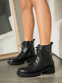 Versatile Suede Ankle Boots For Women, Chunky Heel High Heels Suitable For Commuting, Party, Date, Autumn/Winter - Black - View 6