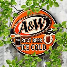 Vintage A&W Root Soda Aluminum Wall Sign - 7.8" Round Retro Decor With Mug & Root Imagery, Perfect For Home, Kitchen, Office, Bathroom & Outdoor Wall Art, Soda Accessories - 彩色 - 查看 10