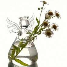 1pc/2pcs/Set Glass Vase With Angel Design, Transparent Floral Plant Container, Hanging Flower Vase, Wedding Party Home Garden Decor - Angel Vase - View 7