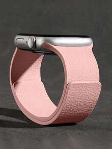 1条男女通用荔枝纹硅胶磁吸表带，兼容 42mm、38mm、40mm、41mm、44mm、45mm、46mm、49mm，时尚智能手表替换表带，适用于Series Ultra2、Ultra SE2、SE 11、10、9、8、7、6、5、4、3、2、1 - 粉砂色 - 查看 6