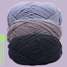 3 sợi len sữa 5 lớp nhiều màu/150g, màu thông dụng, thích hợp để móc và đan - Dùng cho thảm, quần áo, khăn quàng cổ và các dự án tự làm dành cho người mới bắt đầu, khoảng 50g*3/150g - Nhiều màu - Xem 18