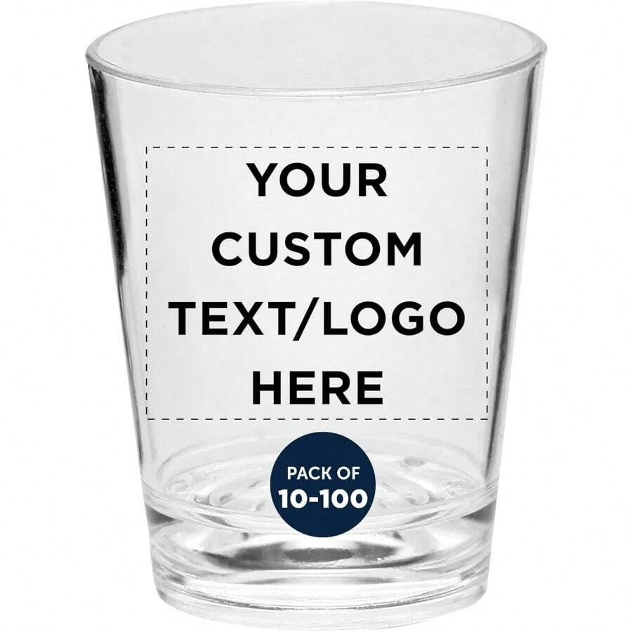 DCustom Translucent Plastic Shot Glasses 1.5 Oz. Set Of 100 Personalized Bulk Pack - Acrylic Great For Wedding Party Birthday Gifts - Clear - 海關清除 - 查看 1