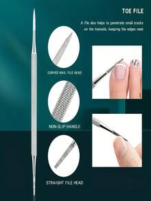 3件套修甲工具，1个不锈钢指甲钳，足部护理去茧器，多功能工具 - 彩色 - 查看 6
