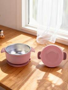 Stainless Steel Bowl, Baby Food Bowl, Silicone Double Handles, Anti-Scald And Anti-Drop, Customizable Name - Multicolor - View 7