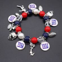 Creative Fashion Football Team Elastic Beaded Bracelet, Light Luxury Niche High-End Design Daily Casual Versatile Unisex Steel Bracelet Accessories - 07-3431-38 - 查看 8