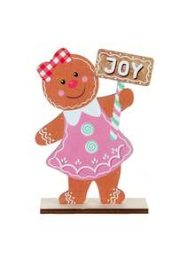 1PC Christmas Decorations Christmas Desktop Wooden Table Gingerbread Man Biscuit Man Decoration Festival Table Decoration Home Decoration Party Decoration,Christmas Gift