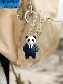 1 süßer Panda auf orangefarbenem Hoodie - 2D flacher Vinyl-Hängeaccessoire - perfekt für Autos, Rucksäcke, Schlüsselanhänger | Lustige Heimdekoration, ideales Geschenk, Schlüsselanhänger-Accessoire | fröhliches Design, kommt mit Kette [Das Produkt muss manuell installiert werden.] Taschenzubehör Schlüsselbänder mit ID-Halter Autozubehör Taschenanhänger Weihnachtsauto Lehrer Freundin Schwester Geschenkideen