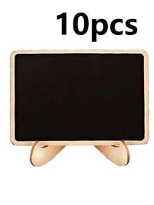 1/5/10 Mini Blackboard Bulletin Boards With Brackets, Suitable For Message Display Boards, Small Wooden Blackboards, Creative Wooden Crafts, Small Blackboards, Coffee Ornaments, Restaurant Display Boards, Message Boards, Home Art Boards, Writing Boards, Suitable For Weddings, Birthday Parties, Table Numbers, Home Decorations, Food Signs And Special Event Decorations, Cheesecake Labels, Christmas And Halloween Decorations, Christmas Back To School Room Decorations, Learning Supplies, Halloween, Thanksgiving, Easter - Multicolor - View 16