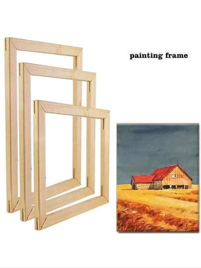 High Quality Thick Pine Wood Frame Set With Nails, Easy To Install, Suitable For DIY Handmade Photo Frames, Wood Canvas/Oil Painting/Poster/5D Diamond Painting Frames, Ideal For Home, Classroom And Office Decor, Also Great As Christmas Gifts DIY Wooden Frames, Available In Sizes Of 30x40, 40x60 Cm And 50x70 Cm