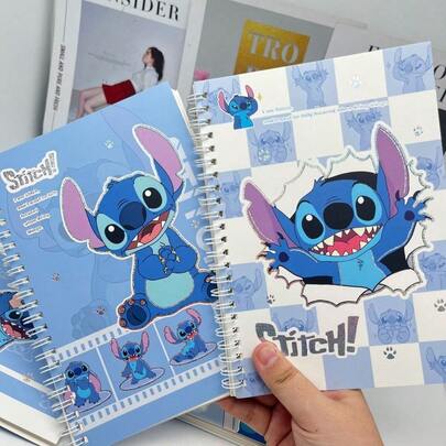 8 PCS Random  Cartoon Stitch Coil Notebook Cute Stitch Notebook Suitable For Party Notebooks, Office Notebooks, Notebook Materials, Back To School Season, Birthday Gifts