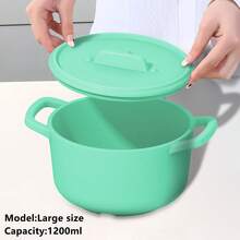 1pc Minimalist Solid Color Multi-Functional Steamer, Can Be Used As Microwave, Lunch Box. Silicone Dual Handles Heat-Resistant, Food-, Multiple Colors & Sizes Available.