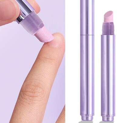 三合一美甲护理笔，角质层护理油笔，死皮角质层去除笔，滋润倒刺，陶瓷笔头指甲护理油笔，适用于干燥受损指甲，美甲工具，美甲用品，指甲护理工具，角质层工具，角质层推，修剪器，手指甲和脚指甲修剪工具，卸甲工具 - 紫色