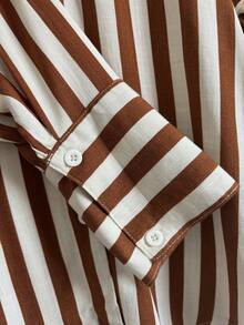 Striped Shirt - 焦糖 - 查看 3