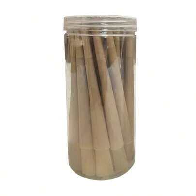 50支装便携式预卷香烟管，锥形卷烟纸，预卷锥形管和香烟管 - 超薄慢燃香烟过滤纸，棕色和白色超薄慢燃款可选