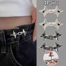1/2/3/4 Pairs Luxury Adjustable Waist Cincher, Star Shaped Waist Tightener, Fashionable Waist Buckle For Jeans - Multicolor - View 26