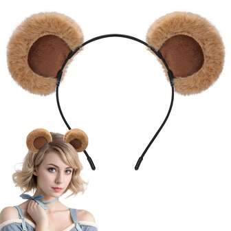 Brown Bear Ears Headband, Cute Bear Hairband Movable Ear Bear Head Wear For Makeup Washing Face Animal Cosplay Plush Bear Headband