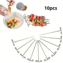 Metal Upright Barbecue Skewers, Air Fryer Mini Kebab Rack, Stainless Steel Air Fryer & Grill Accessories - Fruit & Meat Upright Barbecue Skewers, Christmas Gift, Valentine's Day Gift