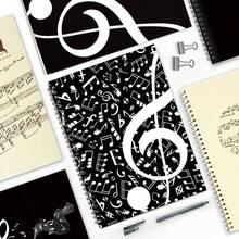 MAXCURY Blank Sheet Music Composition Manuscript Staff Paper Art Music Notebook Black Pages 26x19cm Music Note - inicial - Ver 10