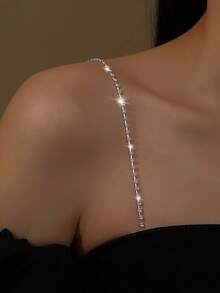 1pc Rhinestone Adjustable Shoulder Strap, Sexy Minimalist Shoulder Chain, Suitable For Wedding Dress, Formal Wear