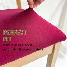 Dining Room Chair Seat Covers Set Of 6 Stretch Jacquard Fabric Stretch Removable Washable Slipcover For Kitchen Seat Cushions 6 Wind Red - WindRed - View 2
