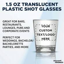 DCustom Translucent Plastic Shot Glasses 1.5 Oz. Set Of 100 Personalized Bulk Pack - Acrylic Great For Wedding Party Birthday Gifts - Clear - 海關清除 - 查看 3