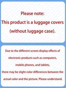 1pc Classic Retro Floral Print Pattern Series, Thickened Suitcase Protective Cover, Thickened Suitcase Accessories, Suitable For Business, Business Trips, Vacations, Travel, Luggage Check-In, Back To School, Add Color To Your Suitcase. Suitable For 20-28 Inch Suitcases. Bag For School School Accessories School Stuff - Multicolor - View 4