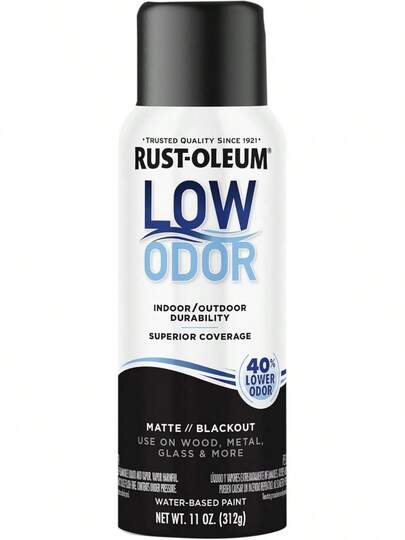 Rust-Oleum Low Odor Premium Spray Paint, 11 Oz, Matte Blackout