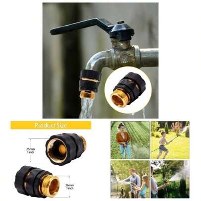 34 Inch Garden Hose Quick Connect Fittings, Quick Connect Hose Fittings With Gasket, Male And Female Quicks Release Hose Connector Adapter, 2 Set