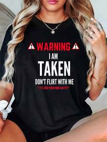 Cotton Funny I'Taken-Shirt Men - Don'With Me-ShirtFashionable Women's Clothing - màu đen - Xem 1