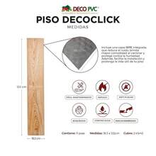 DECOPVC Piso SPC Decoclick – 11 Piezas de 18.3 x 122 cm – Instalación Click sin pegamento – Ideal para interiores – Resistente al agua y tráfico pesado – Acabados en madera, roble y pino - Madera de arce 2837 - Ver 9