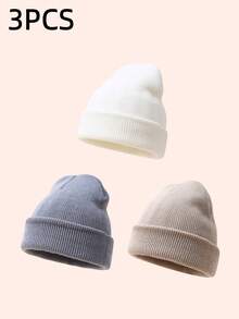 4 chiếc mũ len trẻ em, mũ len beanie màu trơn ấm áp cho bé trai và bé gái, thích hợp cho hoạt động ngoài trời và mặc hàng ngày - Nhiều màu - Xem 30