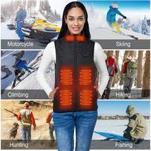 ¡RecomendadoChaleco calefactor para mujeres y hombres, 13 zonas de calor, chaleco de calentamiento eléctrico, ligero, unisex, ropa de calefacción¡Top de Temporada - Negro - - Ver 2